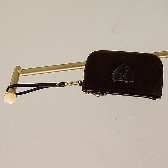 Juicy Couture Y2K Pink  Chocolate Brown Velvet Embroidered Wristlet Clutch - Picture 5 of 16